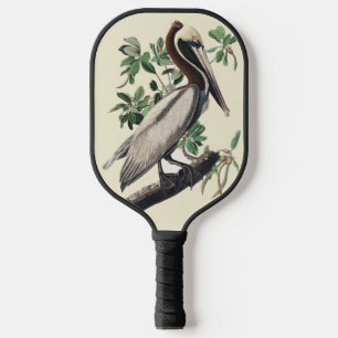 Vintage Audubon Brown Pelican Coastal Bird Art Pickleball Paddle