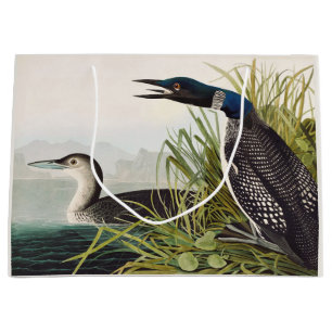 Vintage Audubon Common Loon Bird Nature Art Large Gift Bag