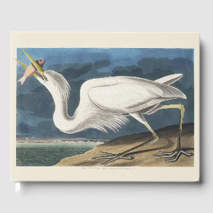 Vintage Audubon Great White Heron Bird Art Guest Book