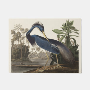 Vintage Audubon Louisiana Heron Bird Art Doormat