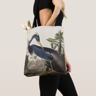 Vintage Audubon Louisiana Heron Bird Art Tote Bag