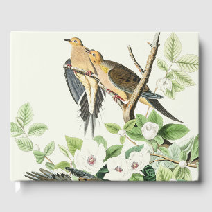 Vintage Audubon Mourning Dove Bird Flower Art Guest Book