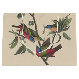 Vintage Audubon Painted Bunting Colourful Bird Art Large Gift Bag