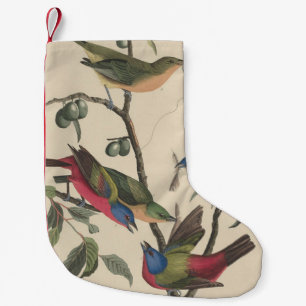 Vintage Audubon Painted Bunting Colourful Bird Art Small Christmas Stocking