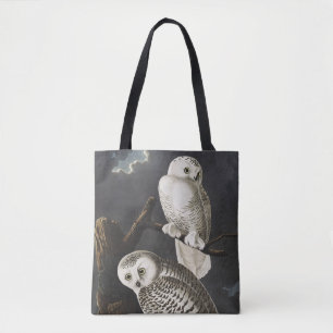 Vintage Audubon Snowy Owl Night Bird Art Tote Bag