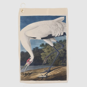 Vintage Audubon Whooping Crane Bird Nature Art Golf Towel