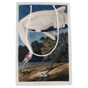 Vintage Audubon Whooping Crane Bird Nature Art Medium Gift Bag