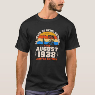 Vintage August 1938 84 Year Old Fishing Lover 84Th T-Shirt