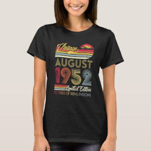 Vintage August 1952 70th Bday 70 Year Old T-Shirt
