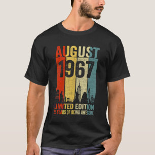 Vintage August 1967 55 Birthday 55 Year Old 1967 B T-Shirt