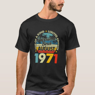 Vintage August 1971 50 Years Old Retro 50Th Birthd T-Shirt