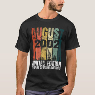 Vintage August 2002 Bday Graphic 19 Years Old 19Th T-Shirt