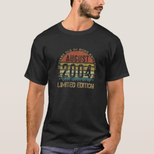Vintage August 2004 18Th Birthday Retro 18 Years O T-Shirt