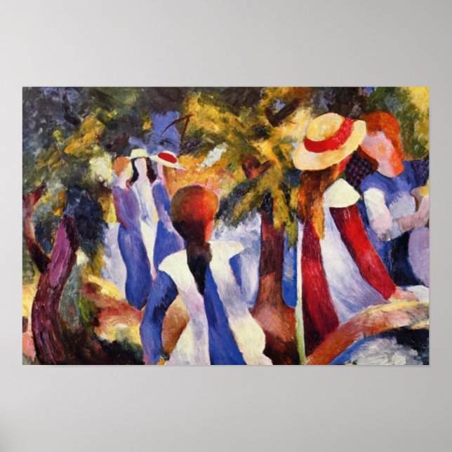 Vintage August Macke Girl In The Countryside Poster (Front)