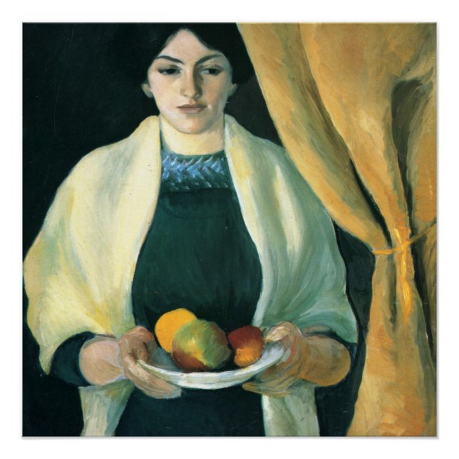 Vintage August Macke Portrait With Apples Poster (Front)