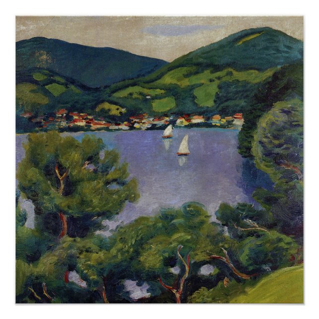 Vintage August Macke View From The Tegernsee Poster (Front)