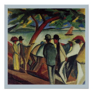 Vintage August Macke Walkers At The Lake Poster