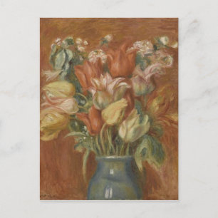 Vintage Auguste Renoir Yellow Bouquet of Tulips Postcard