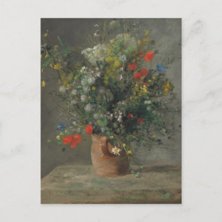 Vintage Auguste Renoir Yellow Flowers in a Vase Postcard