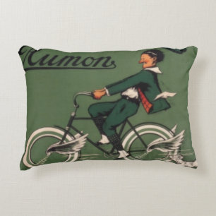 Vintage Aumon Bicycle Advertisement Decorative Cushion