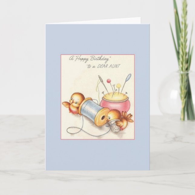 Vintage Aunt Birthday Greeting Card (Front)