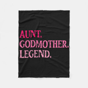 Vintage Aunt Godmother Legend Funny Auntie Mothers Fleece Blanket