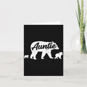 Vintage auntie aunt bear with 2 cub mother's day  card