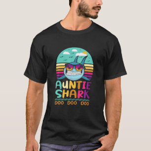 Vintage Auntie Shark Doo Doo Doo Birthday Gifts T-Shirt