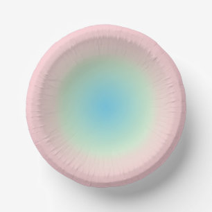 Vintage Aura Blue Pink Gradient Ombre  Paper Plate