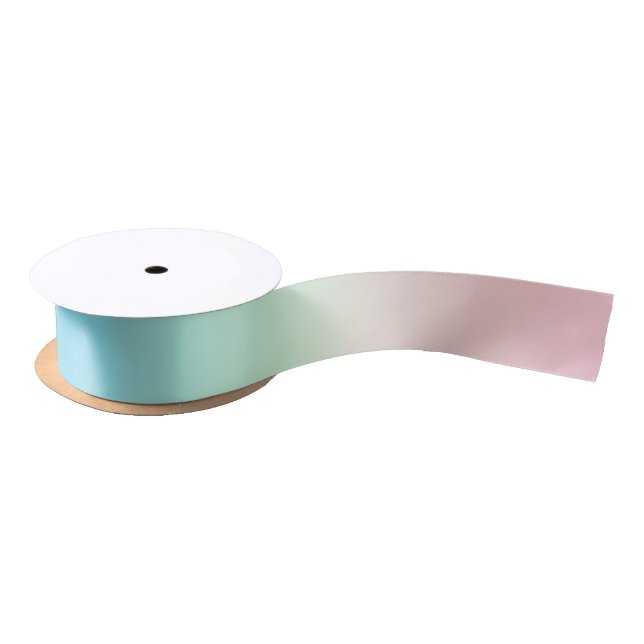 Vintage Aura Blue Pink Gradient Ombre  Satin Ribbon (Spool)