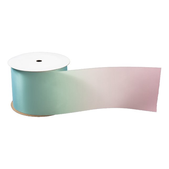 Vintage Aura Blue Pink Gradient Ombre  Satin Ribbon (Spool)