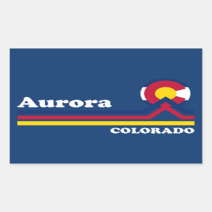 Vintage Aurora Colorado Rectangular Sticker
