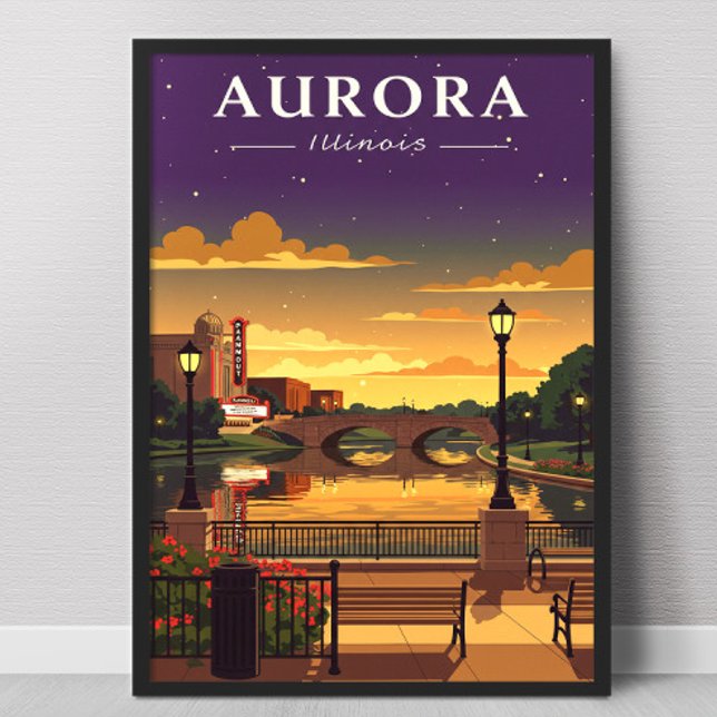 Vintage Aurora Illinois Poster (Creator Uploaded)