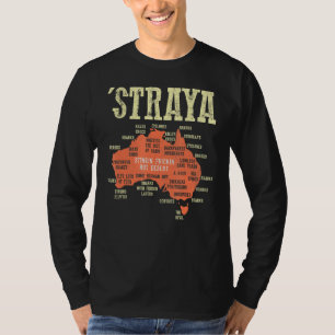 Vintage Aussie Day Straya Australia Map G'day Mate T-Shirt