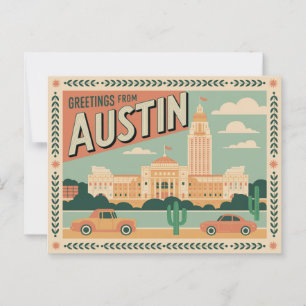 Vintage Austin Postcard Greetings from Austin