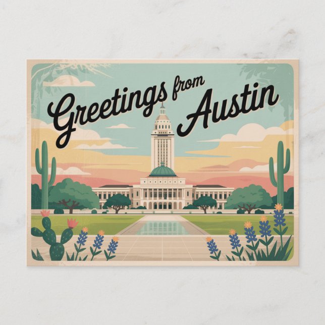 Vintage Austin Postcard | Greetings from Austin (Front)