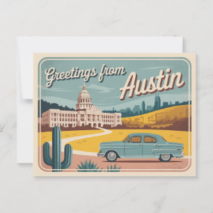 Vintage Austin Postcard Greetings from Austin