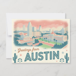 Vintage Austin Postcard Greetings from Austin