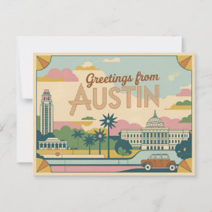 Vintage Austin Postcard   Greetings from Austin