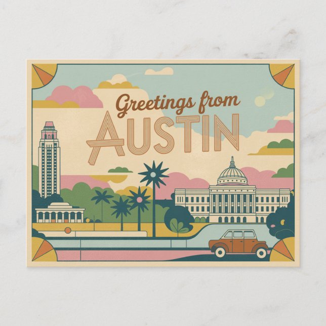 Vintage Austin Postcard | Greetings from Austin (Front)