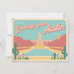 Vintage Austin Postcard Greetings from Austin