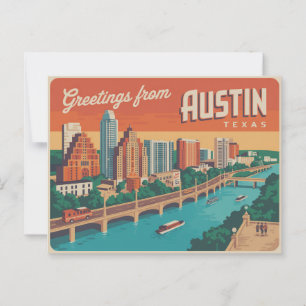 Vintage Austin Postcard   Greetings from Austin