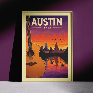 Vintage Austin Texas Poster