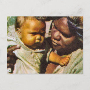 Vintage Australia, Australia, Indigenous family Postcard