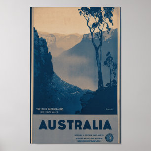 Vintage Australia Blue Mountains New South Wales Poster