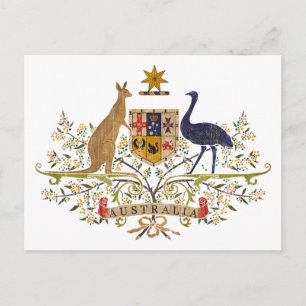 Vintage Australia Coat Of Arms Postcard