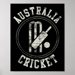 Vintage Australia Cricket Logo  Poster