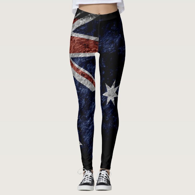 Vintage Australia Flag #4 Leggings (Front)