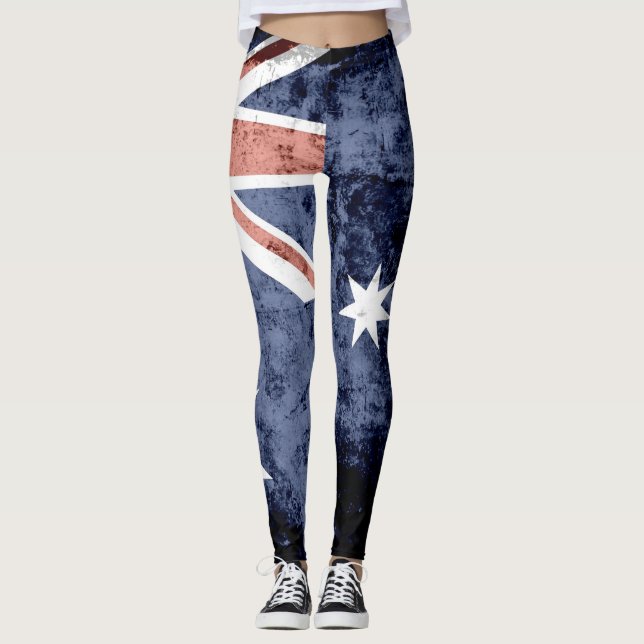 Vintage Australia Flag #6 Leggings (Front)