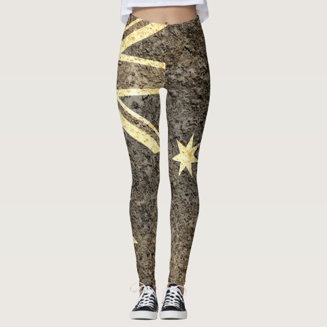Vintage Australia Flag #7 Leggings (Front)